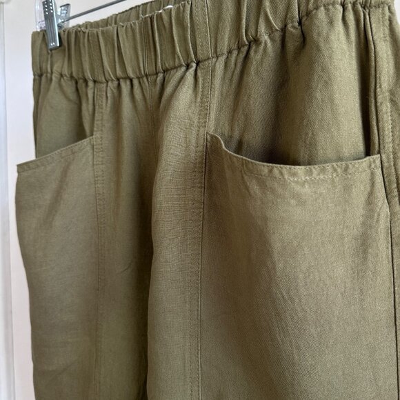 Madewell Women's Linen Blend Wide Leg Pant, Vintage Moss Green Size S - Picture 5 of 14